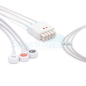 GE Healthcare Compatible ECG Leads, 3-lead Snap