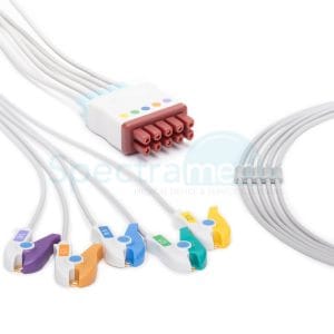 GE Healthcare Compatible ECG Leads, 5-lead (V2-V6), Grabber