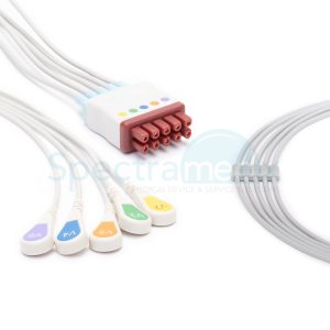 GE Healthcare Compatible ECG Leads, 5-lead (V2-V6), Snap