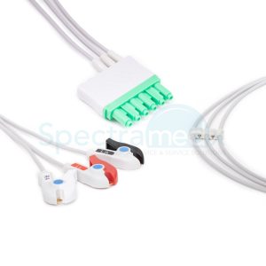 Draeger Compatible non-OEM 3-lead ECG leads, Grabber, AHA