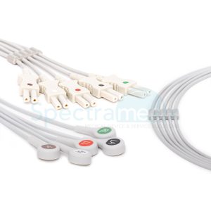 Spacelabs 5-lead ECG leadwire, separated twin pin, Snap